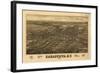 Canastota, New York - Panoramic Map-Lantern Press-Framed Art Print