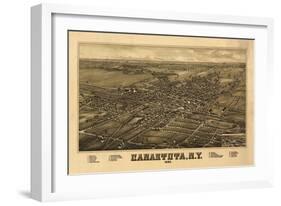 Canastota, New York - Panoramic Map-Lantern Press-Framed Art Print
