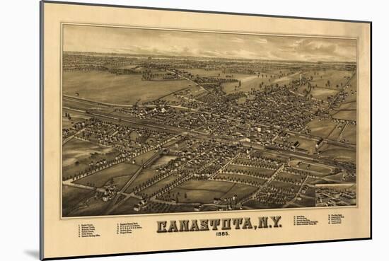 Canastota, New York - Panoramic Map-Lantern Press-Mounted Art Print