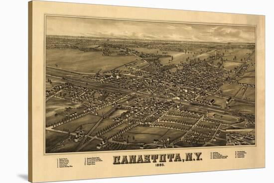 Canastota, New York - Panoramic Map-Lantern Press-Stretched Canvas