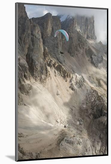 Canazei, Dolomites, Paraglider, Italy, Marmolada, Val Di Fassa-Frank Fleischmann-Mounted Photographic Print