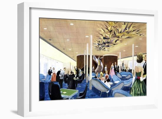 Canberra: the First Class Lounge-null-Framed Art Print