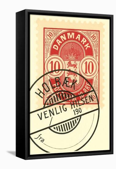 Cancelled Danish Stamp-null-Framed Stretched Canvas