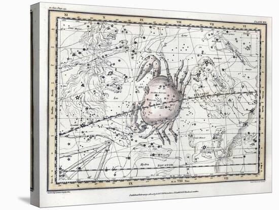 Cancer Constellation, Zodiac, 1822-Science Source-Stretched Canvas