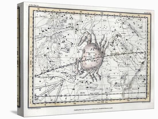 Cancer Constellation, Zodiac, 1822-Science Source-Stretched Canvas