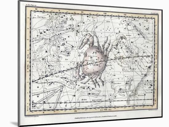 Cancer Constellation, Zodiac, 1822-Science Source-Mounted Giclee Print