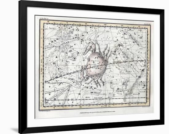 Cancer Constellation, Zodiac, 1822-Science Source-Framed Giclee Print