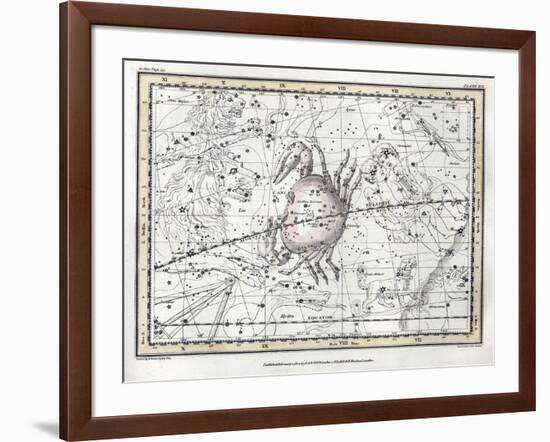 Cancer Constellation, Zodiac, 1822-Science Source-Framed Giclee Print