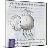 Cancer, Miniature from De Astronomia, by Hyginus, Ms, Aldini 490, F 88 V. Italy, 15th Century-null-Mounted Giclee Print