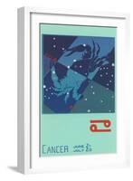 Cancer, the Crab-null-Framed Art Print