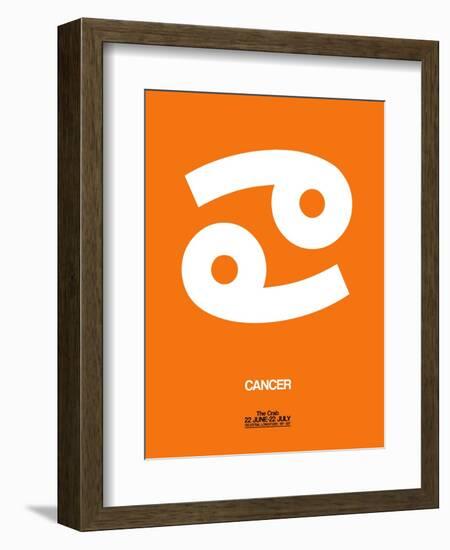 Cancer Zodiac Sign White on Orange-NaxArt-Framed Art Print