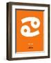 Cancer Zodiac Sign White on Orange-NaxArt-Framed Art Print