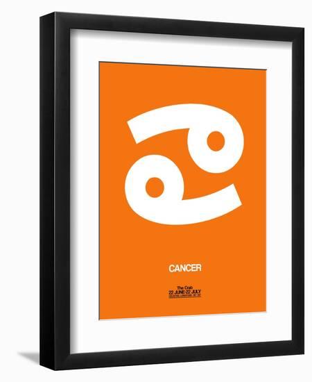 Cancer Zodiac Sign White on Orange-NaxArt-Framed Art Print