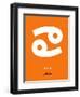 Cancer Zodiac Sign White on Orange-NaxArt-Framed Art Print