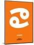 Cancer Zodiac Sign White on Orange-NaxArt-Mounted Art Print