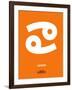 Cancer Zodiac Sign White on Orange-NaxArt-Framed Art Print