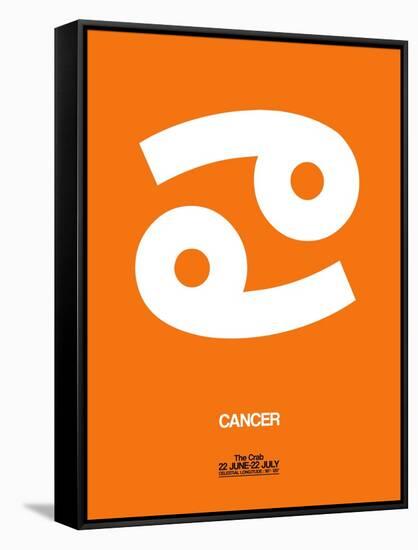 Cancer Zodiac Sign White on Orange-NaxArt-Framed Stretched Canvas