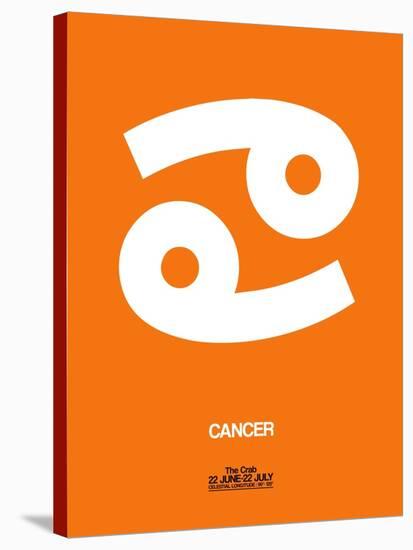 Cancer Zodiac Sign White on Orange-NaxArt-Stretched Canvas