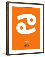 Cancer Zodiac Sign White on Orange-NaxArt-Framed Art Print