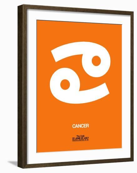 Cancer Zodiac Sign White on Orange-NaxArt-Framed Art Print