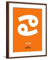 Cancer Zodiac Sign White on Orange-NaxArt-Framed Art Print