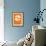 Cancer Zodiac Sign White on Orange-NaxArt-Framed Art Print displayed on a wall