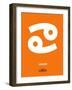 Cancer Zodiac Sign White on Orange-NaxArt-Framed Art Print