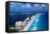 Cancun Beach and Hotels-Danny Lehman-Framed Stretched Canvas