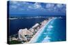 Cancun Beach and Hotels-Danny Lehman-Stretched Canvas