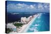 Cancun Beach and Hotels-Danny Lehman-Stretched Canvas