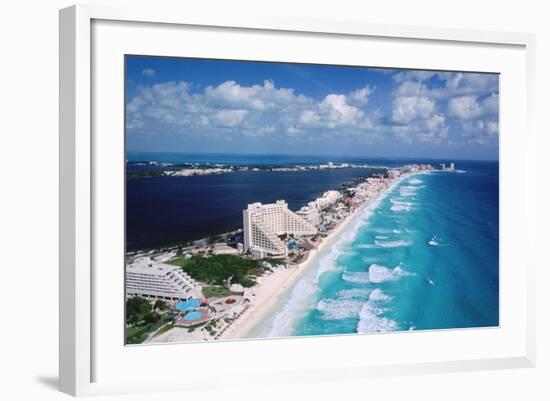 Cancun Beach and Hotels-Danny Lehman-Framed Photographic Print