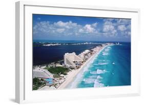 Cancun Beach and Hotels-Danny Lehman-Framed Photographic Print