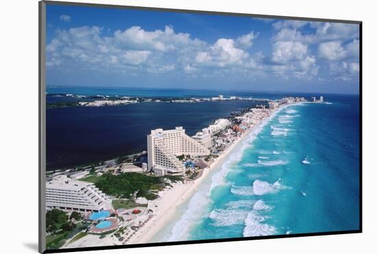 Cancun Beach and Hotels-Danny Lehman-Mounted Photographic Print