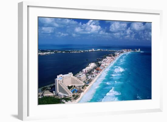 Cancun Beach and Hotels-Danny Lehman-Framed Photographic Print