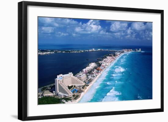 Cancun Beach and Hotels-Danny Lehman-Framed Photographic Print