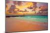 Cancun Caracol Beach Sunset in Mexico at Hotel Zone Hotelera-holbox-Mounted Photographic Print