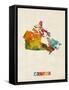 Canda Watercolor Map-Michael Tompsett-Framed Stretched Canvas