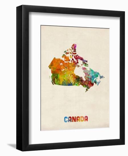 Canda Watercolor Map-Michael Tompsett-Framed Art Print