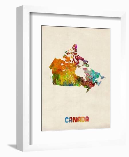 Canda Watercolor Map-Michael Tompsett-Framed Art Print