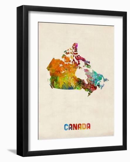 Canda Watercolor Map-Michael Tompsett-Framed Art Print