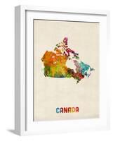 Canda Watercolor Map-Michael Tompsett-Framed Art Print