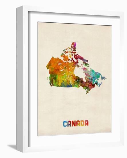 Canda Watercolor Map-Michael Tompsett-Framed Art Print