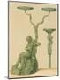 Candelabra with Bronze Faun, from the Houses and Monuments of Pompeii-Fausto and Felice Niccolini-Mounted Giclee Print