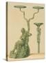 Candelabra with Bronze Faun, from the Houses and Monuments of Pompeii-Fausto and Felice Niccolini-Stretched Canvas