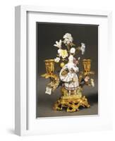 Candelabra with Gardener Girl Decorated with Flowers, 1752-null-Framed Giclee Print