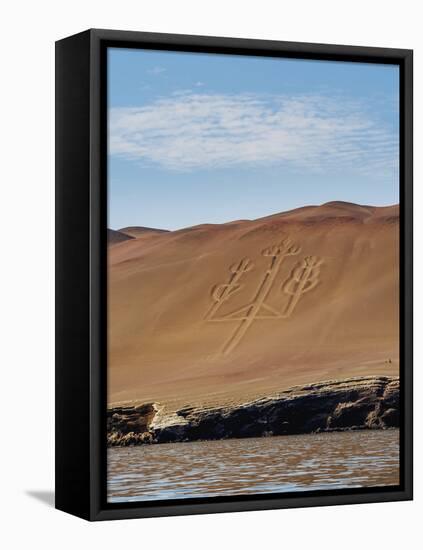 Candelabro de Paracas Geoglyph, Paracas National Reserve, Ica Region, Peru, South America-Karol Kozlowski-Framed Stretched Canvas