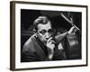 Candid of Cellist Gregor Piatigorsky in RCA Victor Studio Recording a Piece by Brahms-W^ Eugene Smith-Framed Premium Photographic Print