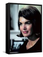 Candid Portrait of Former First Lady Jackie Kennedy in Her Georgetown Living Room-George Silk-Framed Stretched Canvas