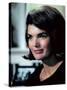 Candid Portrait of Former First Lady Jackie Kennedy in Her Georgetown Living Room-George Silk-Stretched Canvas