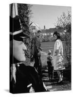 Candidate John Kennedy, Wife Jacqueline and Daughter Caroline, Walk with Dog on Election Day-Paul Schutzer-Stretched Canvas